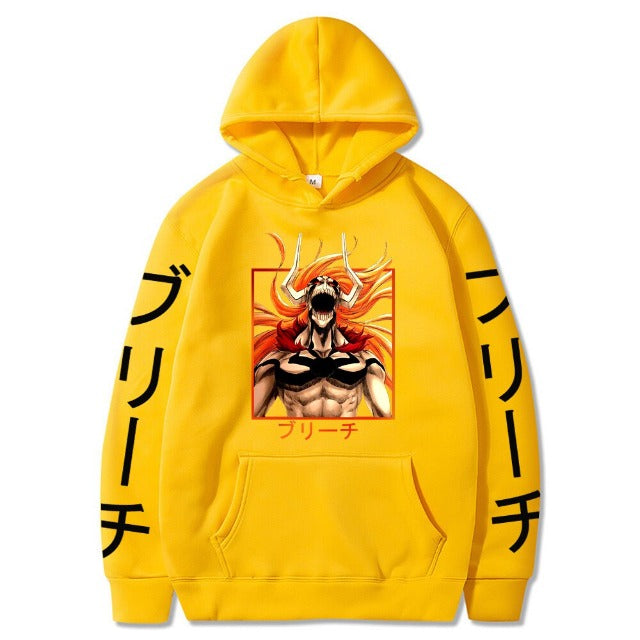 Sweat Hollow Bleach Manga A Capuche Adulte Homme Femme Longues Manches jaune