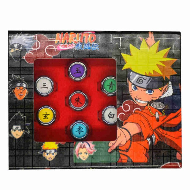 Coffret de 10 Bagues Naruto Akatsuki