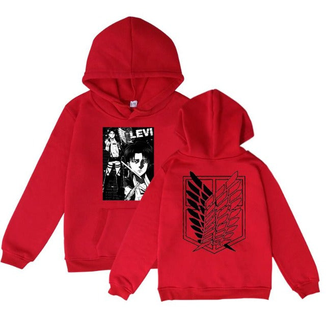 Sweat Enfant Attaque des Titans Levi rouge