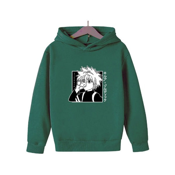 Pull Enfant Kirua HxH Sweat Garçon Fille VERT