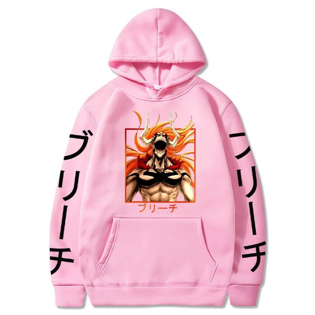 Sweat Hollow Bleach Manga A Capuche Adulte Homme Femme Longues Manches rose
