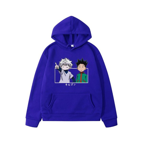 Pull Enfant Gon & Kirua hxH Sweat Garçon Fille BLEU MARINE