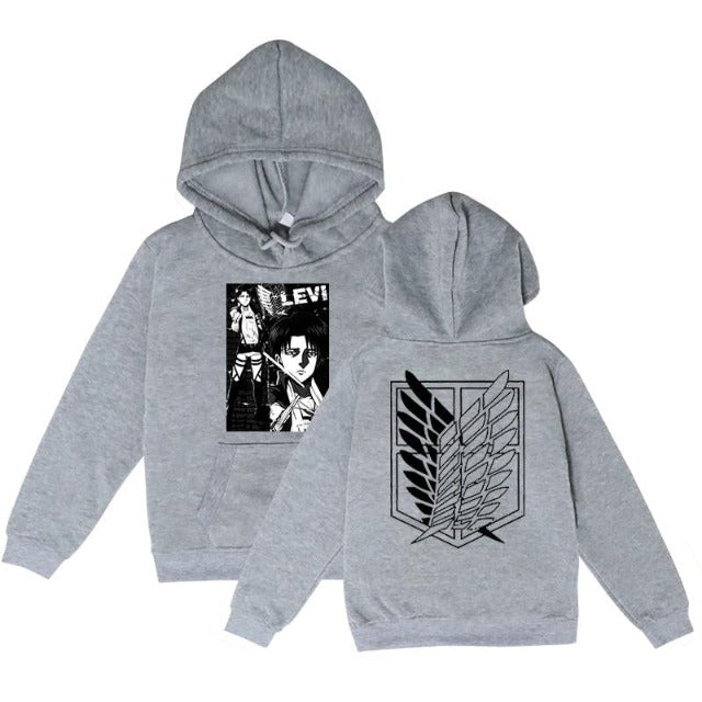 Sweat Enfant Attaque des Titans Levi gris