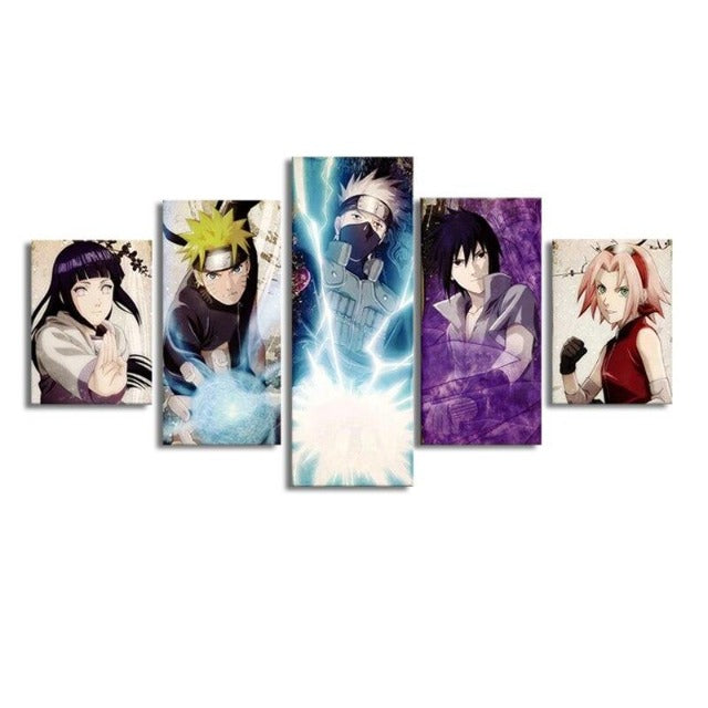 Tableau Personnages Naruto Deco Toile Cadre Mural Manga Naruto