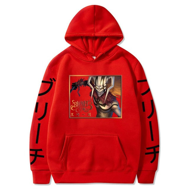 Sweat Ichigo Hollow Manga Bleach A Capuche Adulte Homme Femme Longues Manches rouge