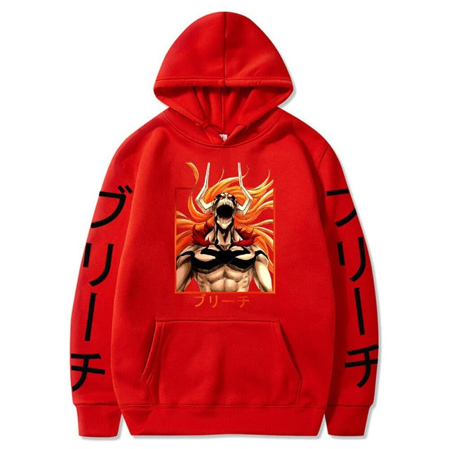 Sweat Hollow Bleach Manga A Capuche Adulte Homme Femme Longues Manches rouge