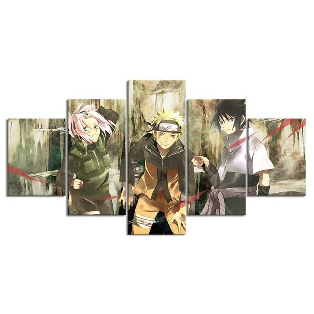 Tableau Naruto Sakura Sasuke Deco Toile Cadre Mural Manga Naruto