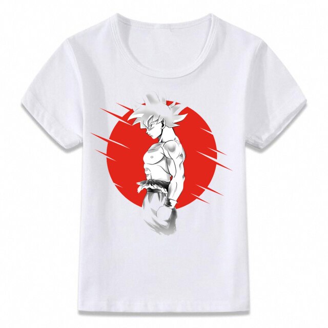 T-shirt Enfant Goku Ultra Instinct Dragon Ball Fille Garçon BLANC
