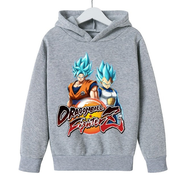 Sweat Enfant Dragon Ball Super Goku Vegeta GRIS