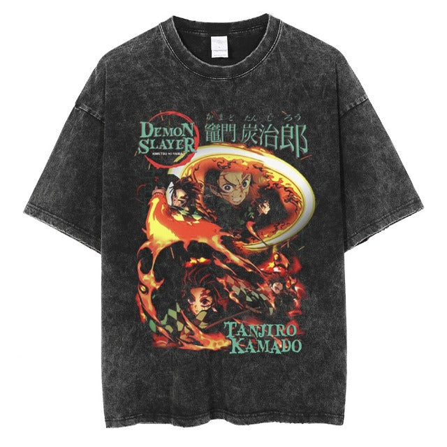 T-Shirt Maglietta Demon Slayer Tanjiro Respirazione del Sole