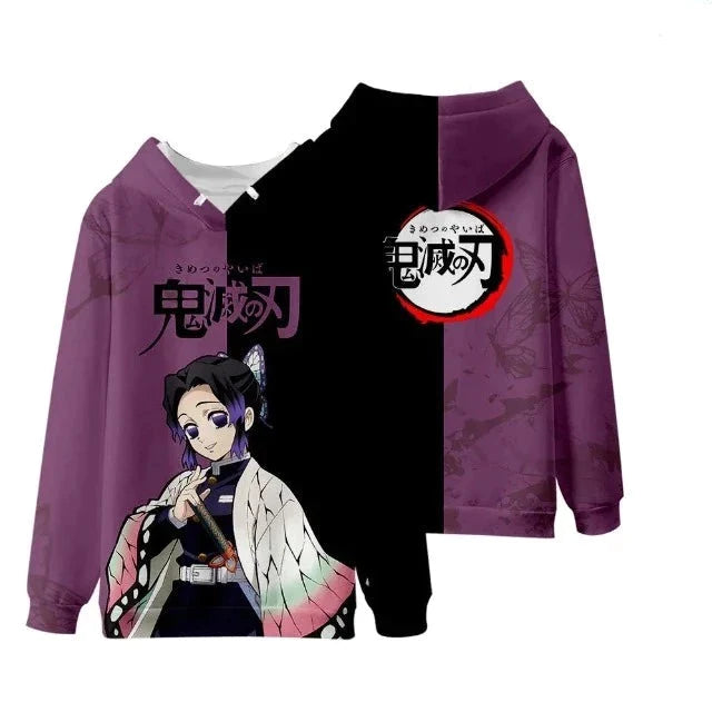 Sweat à Capuche Enfant Demon Slayer Shinobu Pull Garçon Fille