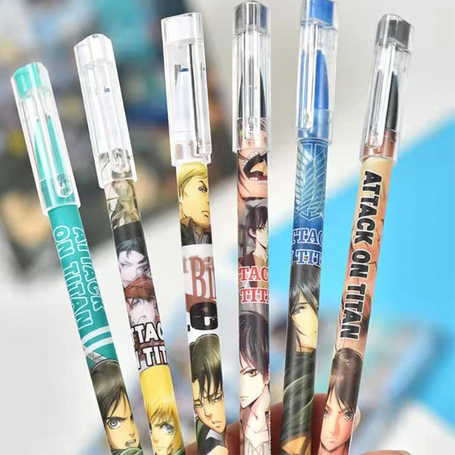 Bolígrafos Attack on Titan 6 Piezas