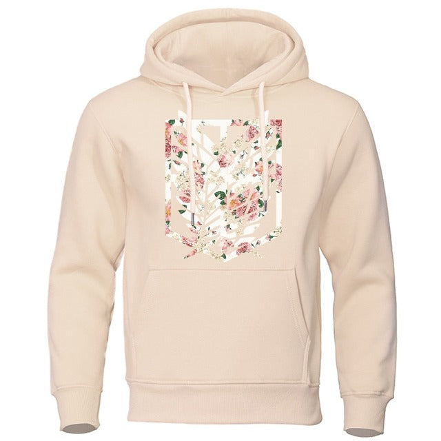 Sweat Attaque des Titans Logo Déstructuré  beige