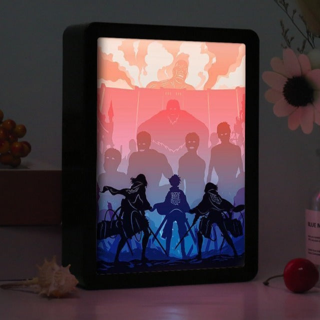 Tableau Lumineux Attaque des Titans Cadre