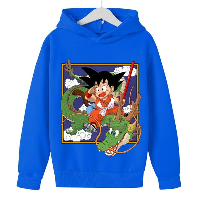 Sweat Enfant Dragon Ball Goku & Shenron BLEU