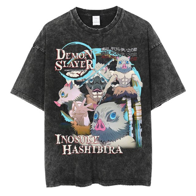 T-Shirt Maglietta Oversized Demon Slayer Inosuke Hashibira
