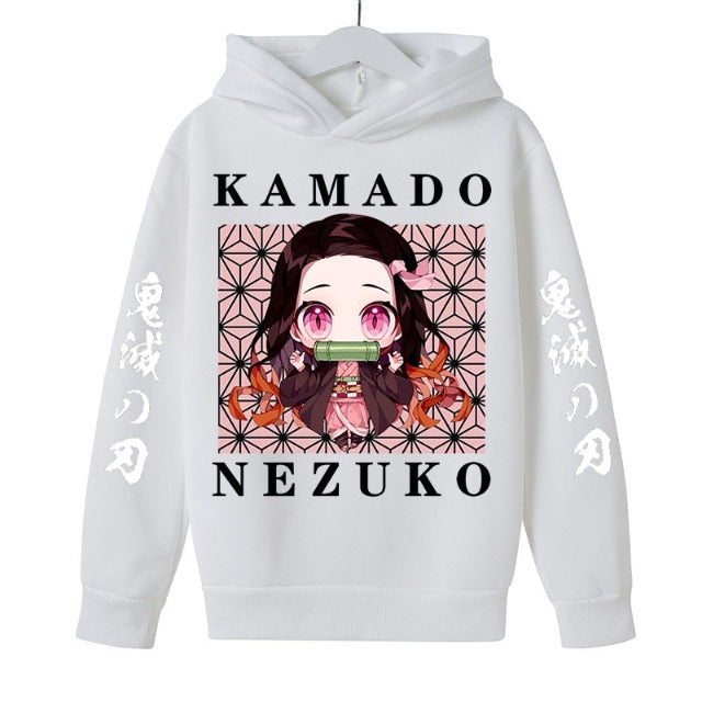 Sweat Enfant Demon Slayer Nezuko Kamado blanc