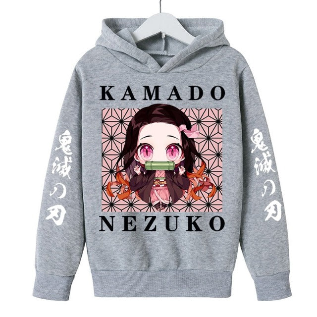 Sweat Enfant Demon Slayer Nezuko Kamado gris