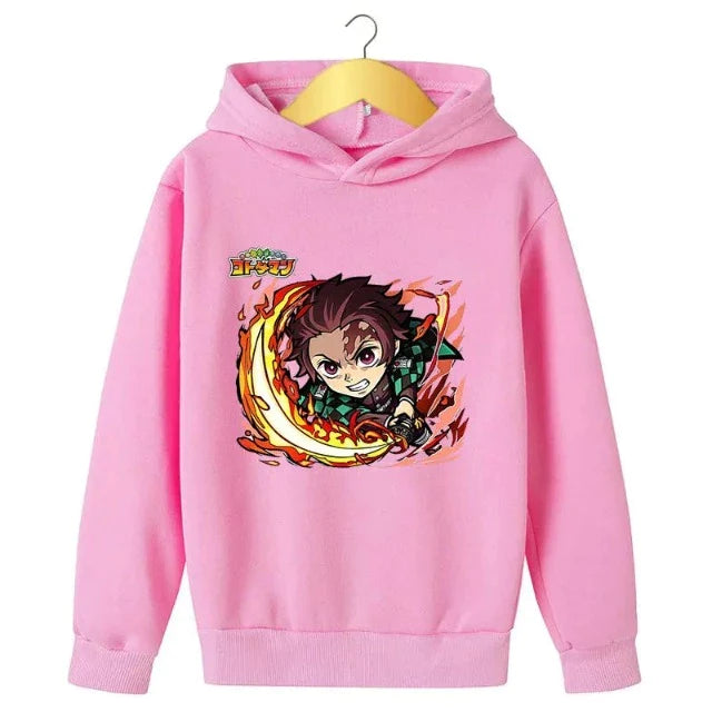 Sweat pour Enfant Demon Slayer Tanjiro Pull  rose