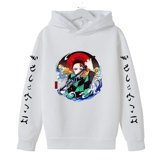 Sweat Enfant Demon Slayer Tanjiro blanc