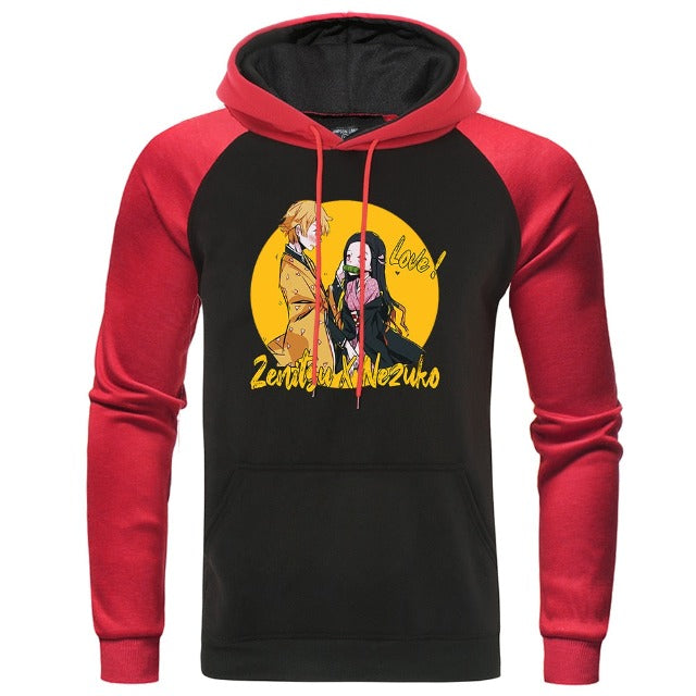 Sweat Demon Slayer Zenitsu & Nezuko noir rouge