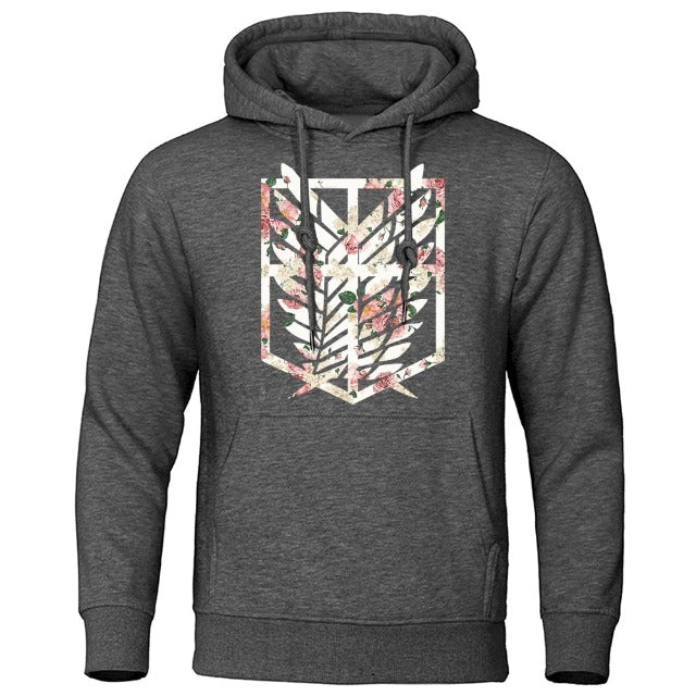 Sweat Attaque des Titans Logo Déstructuré gris