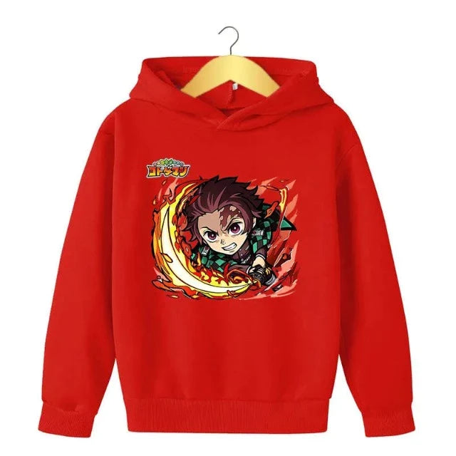 Sweat pour Enfant Demon Slayer Tanjiro Pull  rouge