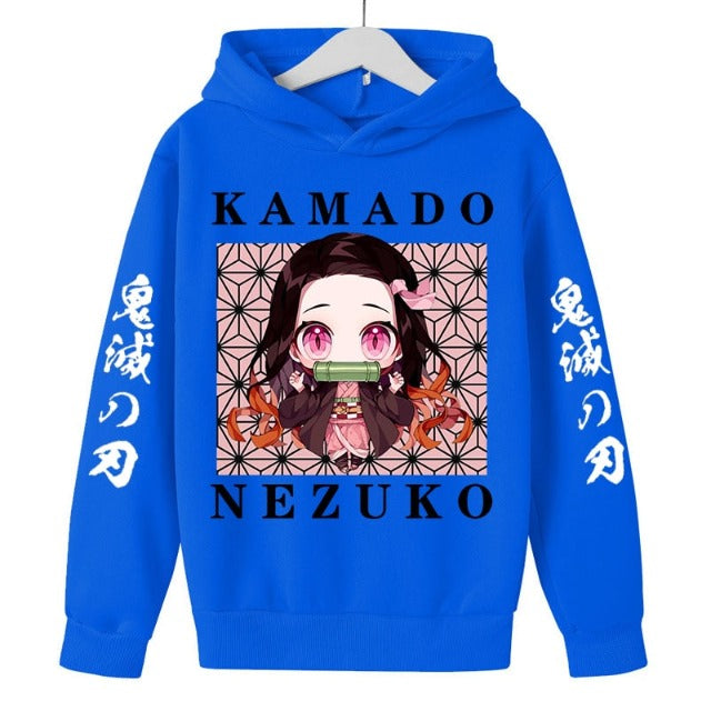 Sweat Enfant Demon Slayer Nezuko Kamado bleu