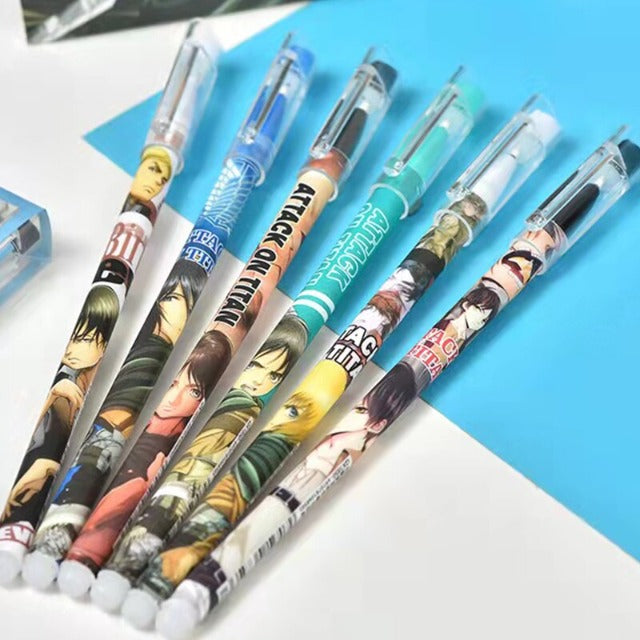 Bolígrafos Attack on Titan 6 Piezas