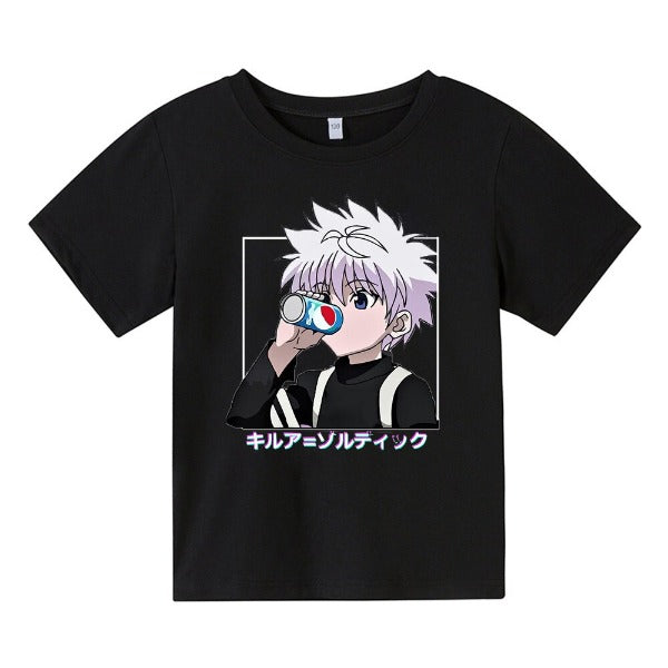 T-shirt Enfant Killua HxH Fille Garçon NOIR