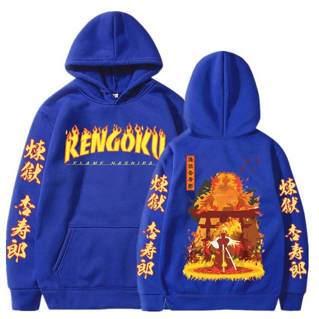 Pull Rengoku Demon Slayer bleu