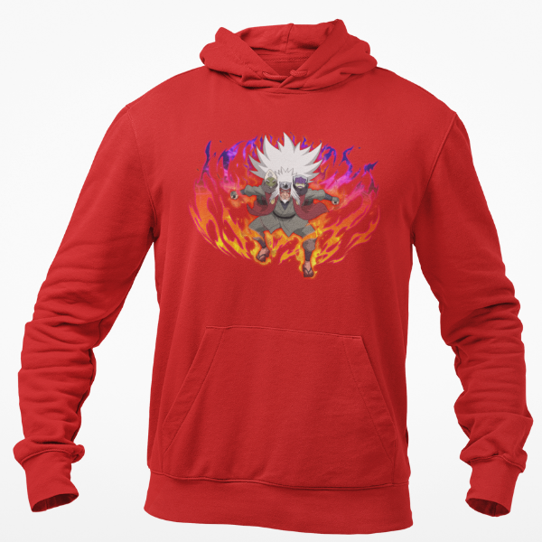 Sweat À Capuche Jiraya Sage Mode rouge