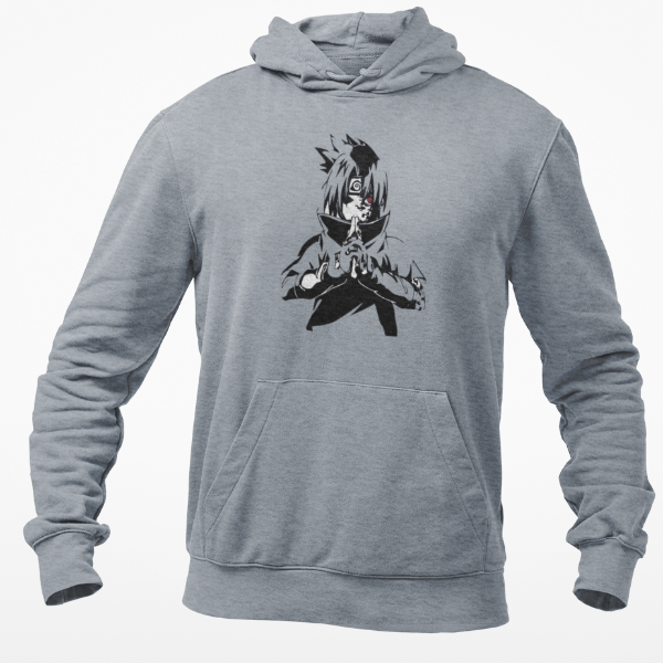 Sweatshirt Sasuke Uchiha Marque Maudite gris