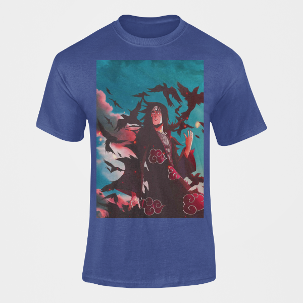 T-Shirt Akatsuki Itachi Corbeau bleu
