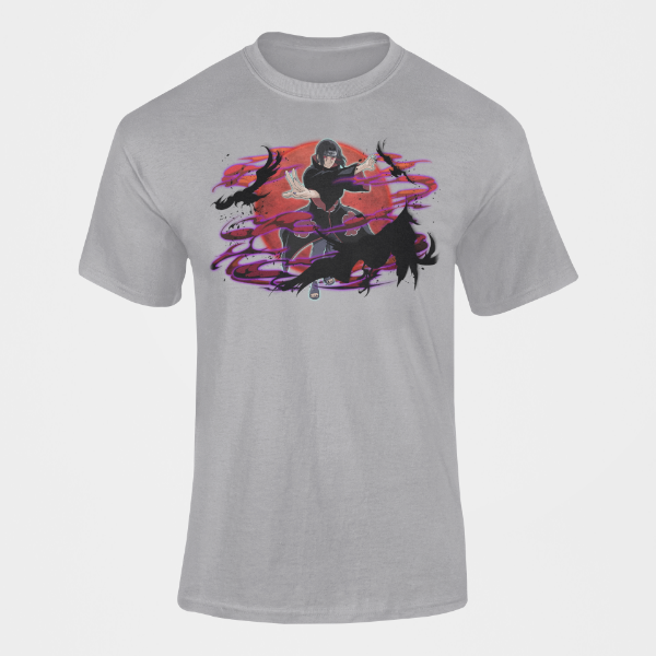 T-Shirt Itachi Corbeau gris