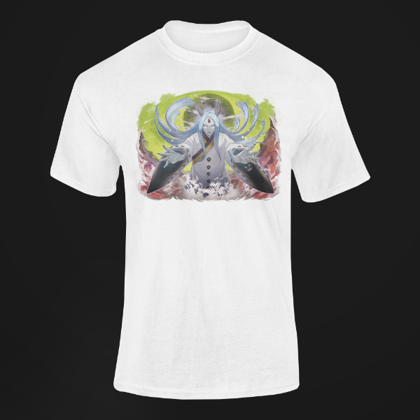 T-Shirt Kaguya Otsutsuki Rinne Sharingan blanc