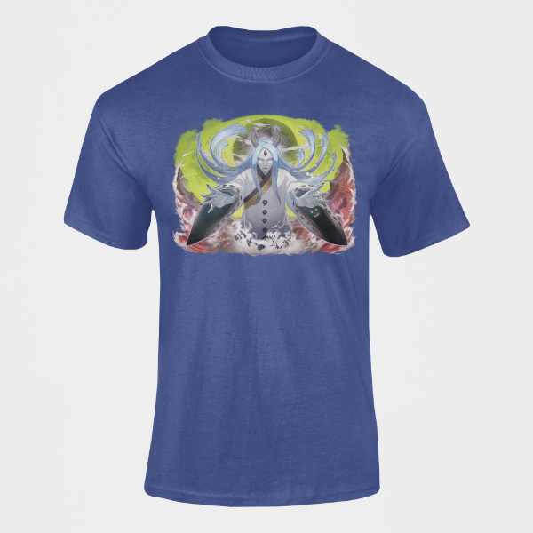 T-Shirt Kaguya Otsutsuki Rinne Sharingan bleu