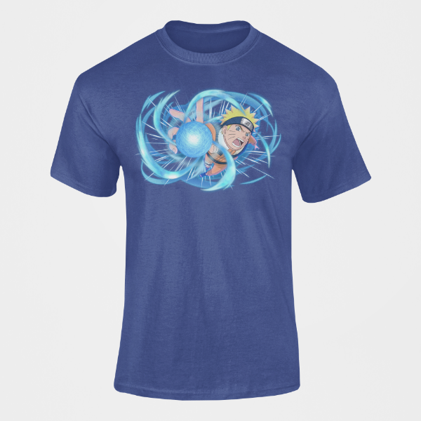 T-Shirt Naruto Uzumaki Rasengan bleu