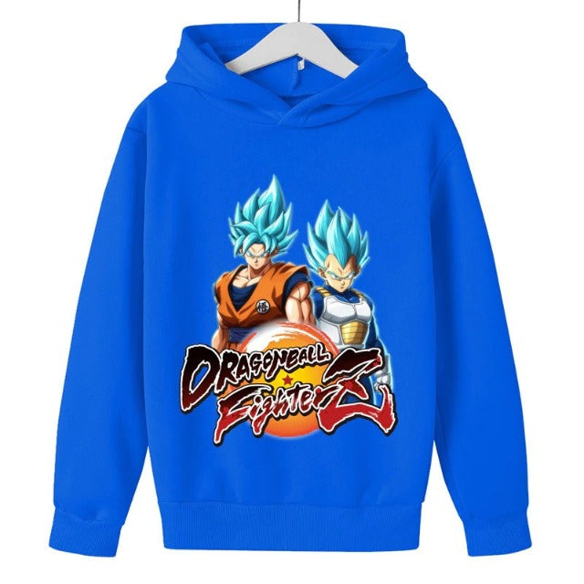 Sweat Enfant Dragon Ball Super Goku Vegeta BLEU