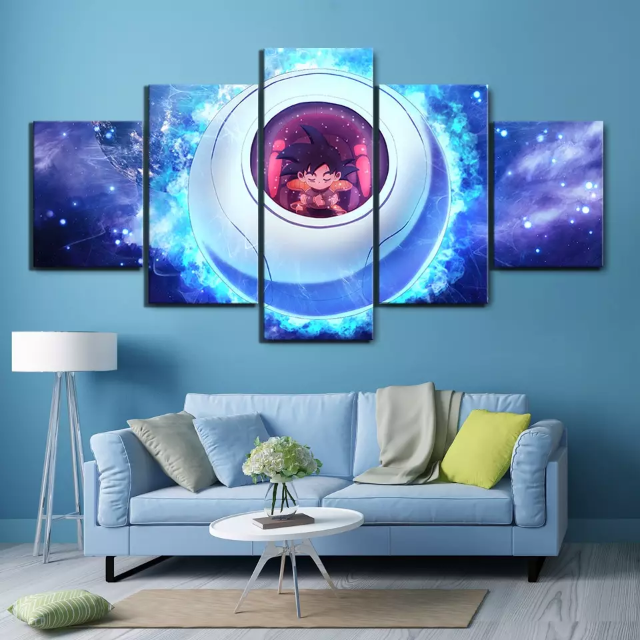 Tableau Goku Capsule Saiyan Dragon Ball Cadre Toile