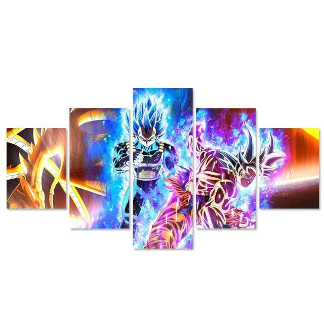 Dipinto Goku UI e Vegeta Blue Evolution DBS Cornice su tela