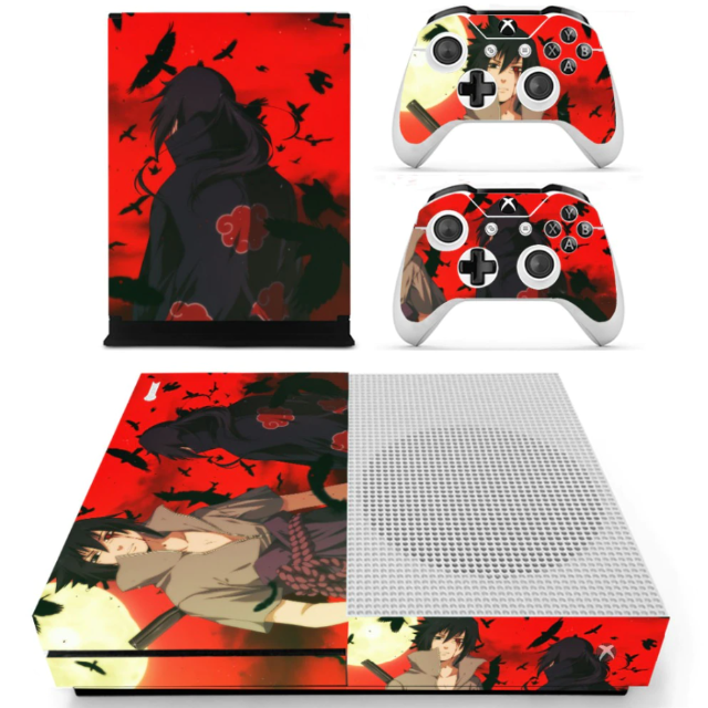 Sticker XboX One Itachi et Sasuke Autocollant Console &amp; Manette Manga Naruto