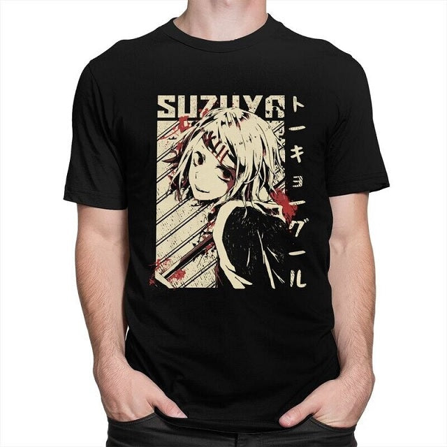 T-Shirt Manga Toyko Ghoul Juzo Floqué Adulte Homme Femme Courtes Manches