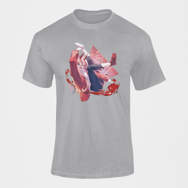 T-shirt Power Chainsaw Man gris