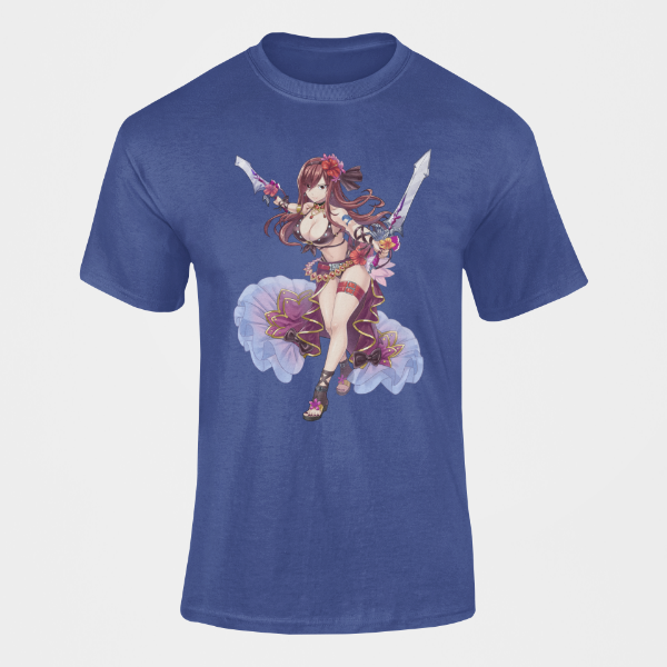 T-Shirt Erza Scarlett Manga Fairy Tail  bleu