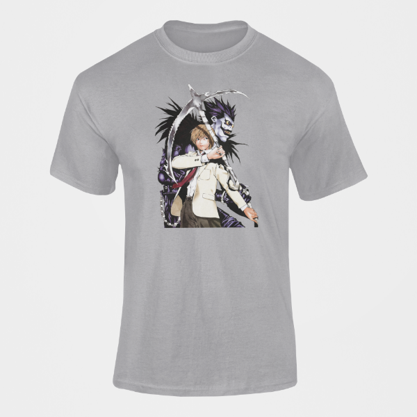 T-Shirt Light & Ryuk Manga Death Note gris