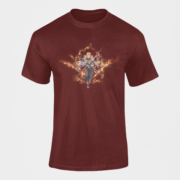 T-Shirt Kyojuro Rengoku Manga Demon Slayer bordeaux