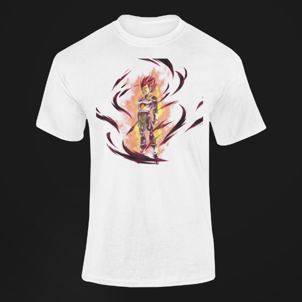 T-shirt Vegeta God Dragon Ball blanc