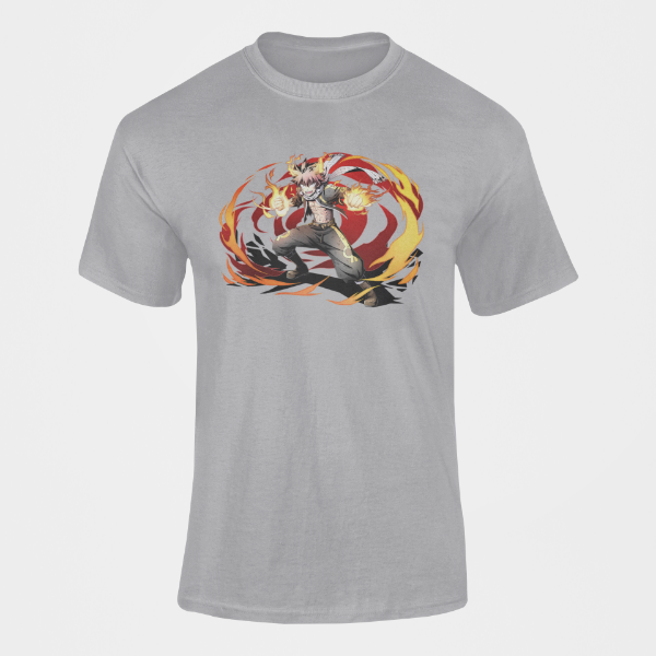 T-Shirt Natsu Manga Fairy Tail  gris
