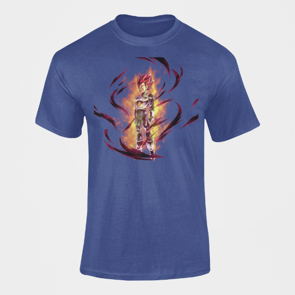 T-shirt Vegeta God Dragon Ball bleu